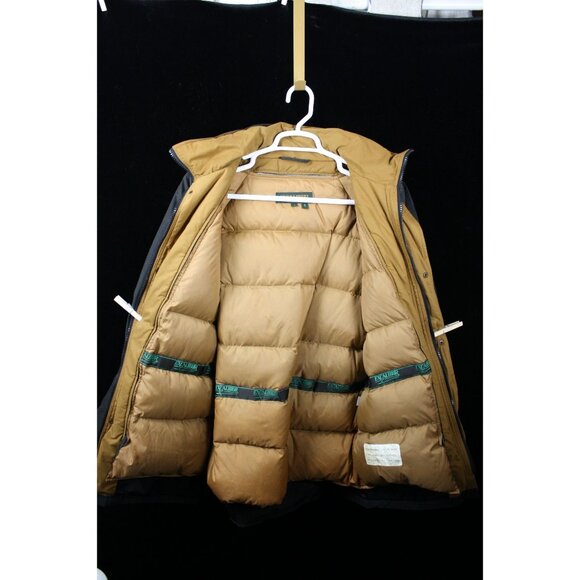 Men's Charcoal and Tan Puffer Jacket - Picture 2 of 6